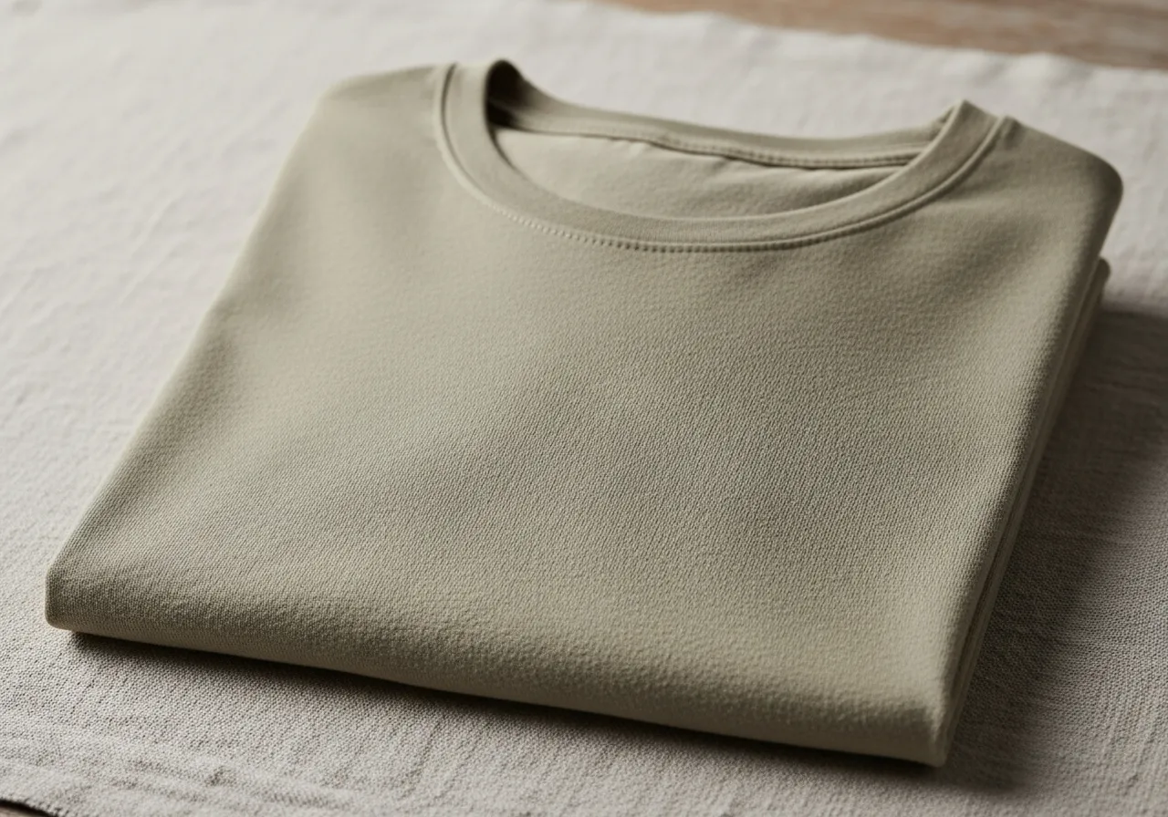 Organic cotton basic tee in neutral color for versatile styling